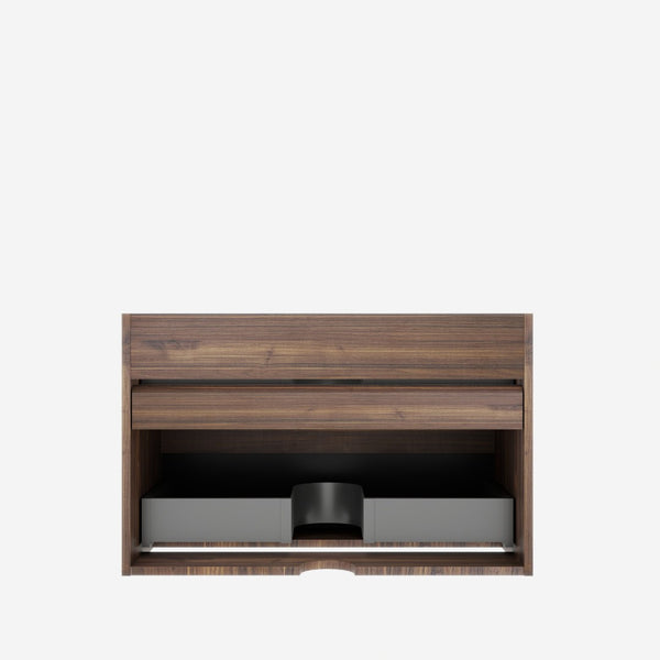 English Elm Grace Wall Mounted Floating Vanity Walnut Wood Grain Mid Century Modern Bathroom Storage W1865P365231