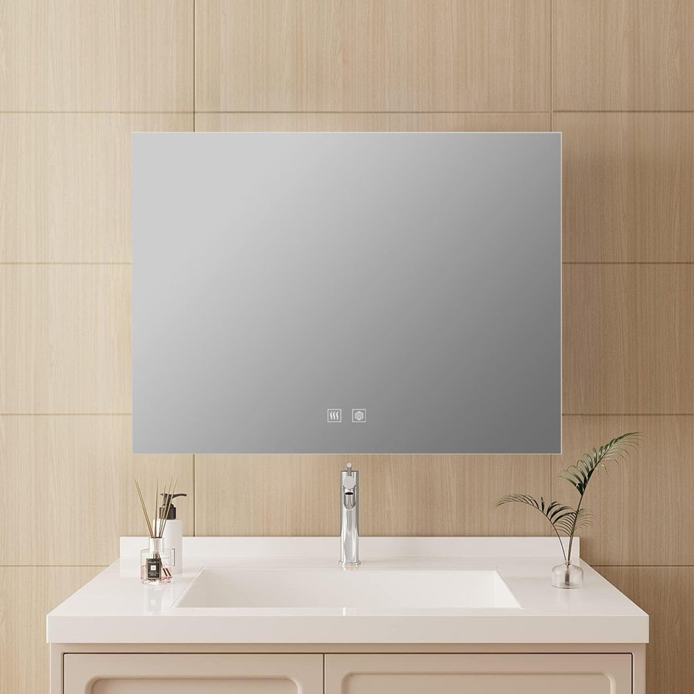 English Elm Vellum Backlit Led Vanity Mirror with Defogger and Touch Controls for Bathroom B2731P478338