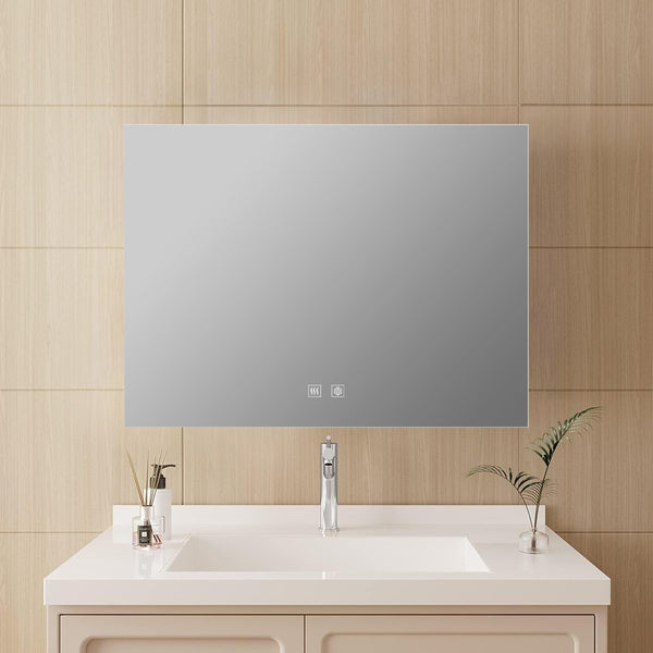 English Elm Vellum Backlit Led Vanity Mirror with Defogger and Touch Controls for Bathroom B2731P478338