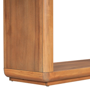 English Elm Mirod Acacia Veneer Console Table with U-base and Curved Edges for Entryway Brown N760P237958D