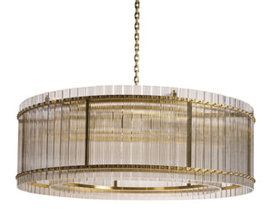 Sunpan Kore Chandelier - Modern Clear Glass Design with Stunning Metal Frame for Radiant Home Decor Large - 60W x 60D x 98.5H