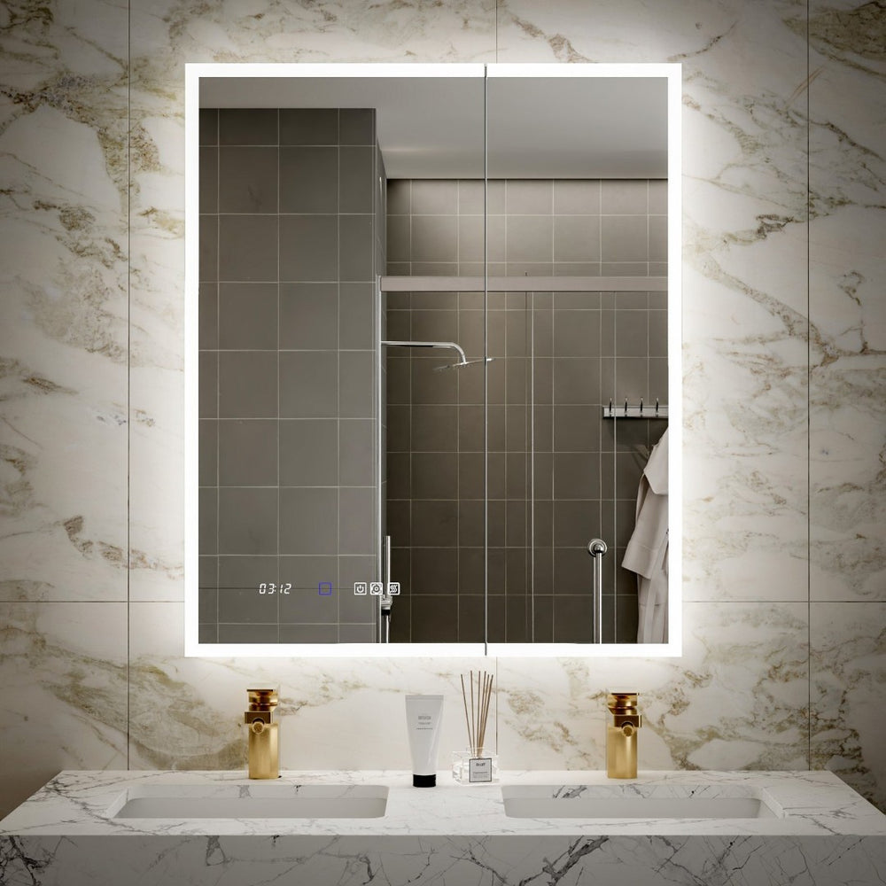 English Elm 30*36 Inch Led Medicine Cabinet with Anti-fog Gfci Outlet and Stepless Dimming Mirror W637P349415