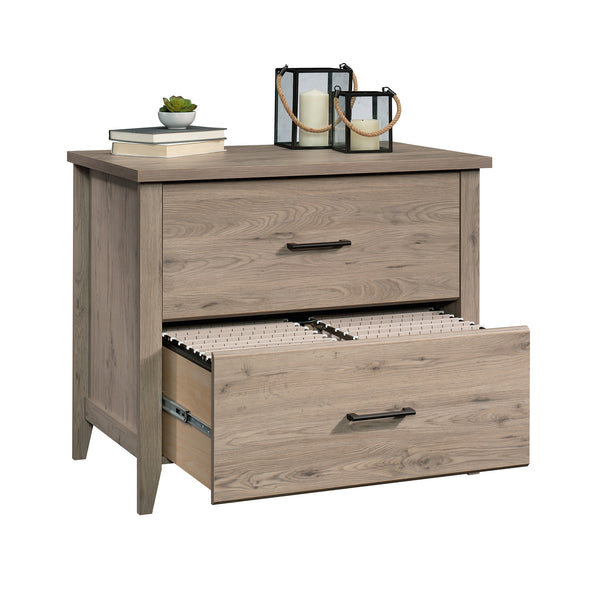 English Elm Lateral File Cabinet In Rich Brown Finish - Stylish, Compact Design For Home Office Organization & Safety B356P402630