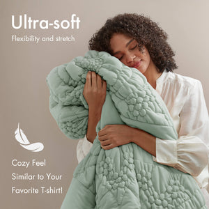 English Elm 3-Piece King Comforter Set In Soothing Sage - Cozy, Easy Care, Stylish Design For Modern Bedrooms B035P408733