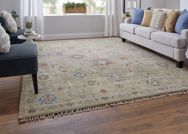 Feizy Rugs Fillmore Hand-knotted Wool Rug - Artisan-crafted Floral Design With Rich Colors For Timeless Style Brown,Tan,Blue Wool Fil69cjflgn000f00