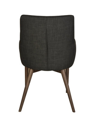 Lh Imports Fritz Arm Dining Chair - Stylish Dark Grey Upholstery With Ash Wood Legs For Elegant Spaces Grey,Brown Ash Wood,Plywood,Polyester,Pu Foam,Metal Fz-02dg