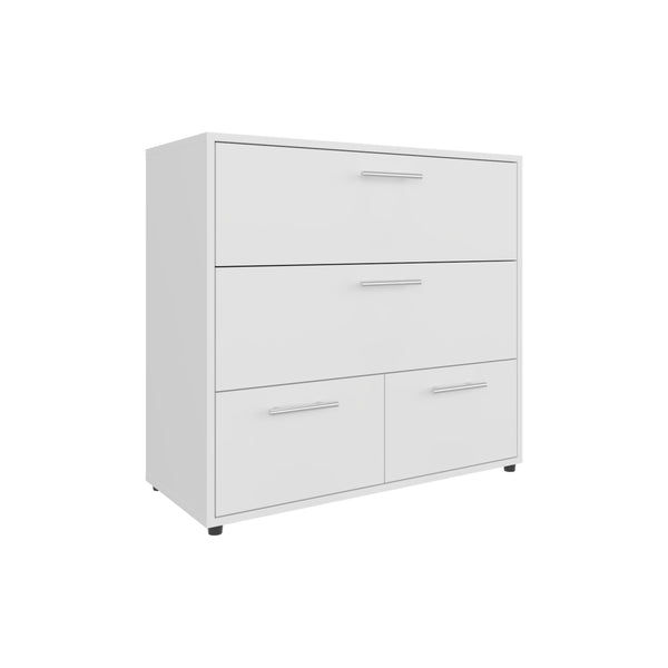 English Elm Dresser, 4-Drawer White Engineered Wood with Sturdy Legs, Modern Compact Design, Eco-Certified Safety B097P369418