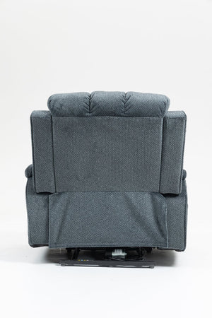 English Elm Oversized Power Lift Recliner with Heat Massage Lay Flat Design and Usb Charging Port Blue-Green W547S00079
