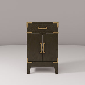 English Elm Brown Oak Single Bath Vanity - Elegant 20" Modern Design With Soft-Close Hinges & Ample Storage B2731P259728