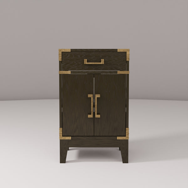 English Elm Brown Oak Single Bath Vanity - Elegant 20" Modern Design With Soft-Close Hinges & Ample Storage B2731P259728