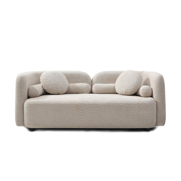 English Elm Luxury Boucle Cloud Sofa: Chic Light Beige Two-Seater For Modern Living Rooms & Home Offices, Compact Design W2664P381685