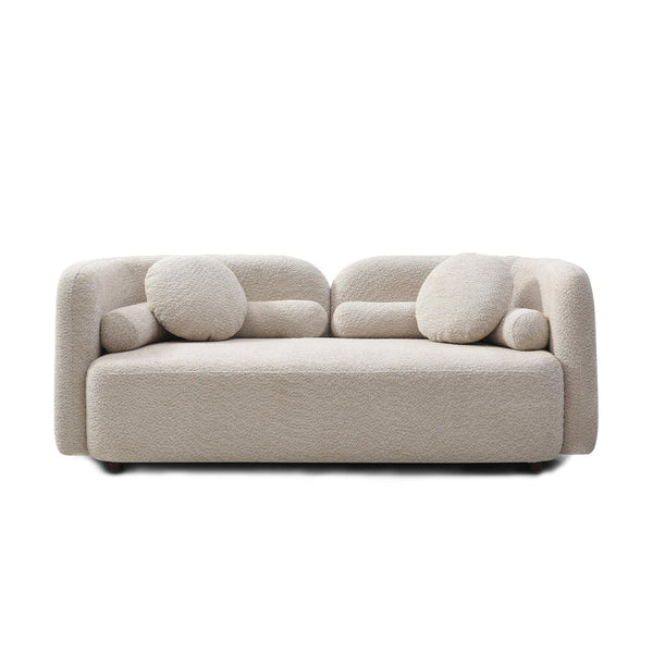 English Elm 2+1, Japandi Boucle Cloud Sofa with Wood Legs for Compact Living Spaces W2664S00095