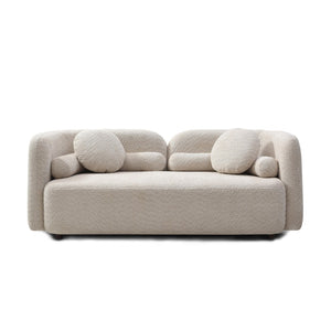 English Elm 2+1, Japandi Boucle Cloud Sofa with Wood Legs for Compact Living Spaces W2664S00083