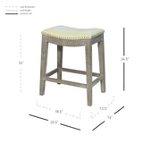 Elmo Bonded Leather Counter Stool Beige, Mystique Gray Legs 198625B-2050KD New Pacific Direct