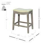 Elmo Bonded Leather Counter Stool Beige, Mystique Gray Legs 198625B-2050KD New Pacific Direct