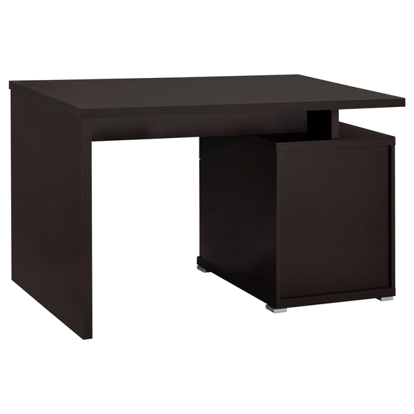 English Elm 1pc Contemporary Sleek Desk 47.25" Compact Home Office Table with Reversible Drawer and File Storage Cappuccino 50.75 L x 26 W x 5.91 H B011P362574