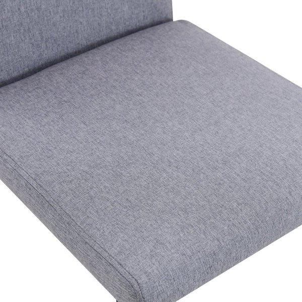 English Elm Table And Chair Set - Modern Glass Dining Table With 6 Light Gray Linen-Cotton Chairs For Comfort W1151S03807-GIGA