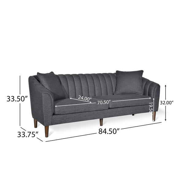 English Elm Christopher Knight Home® - 66957.00Achar_66957.00Bchar Contemporary 3-Seater Sofa In Charcoal - Plush Comfort & Modern Design! N771P202640N_N771P202649N