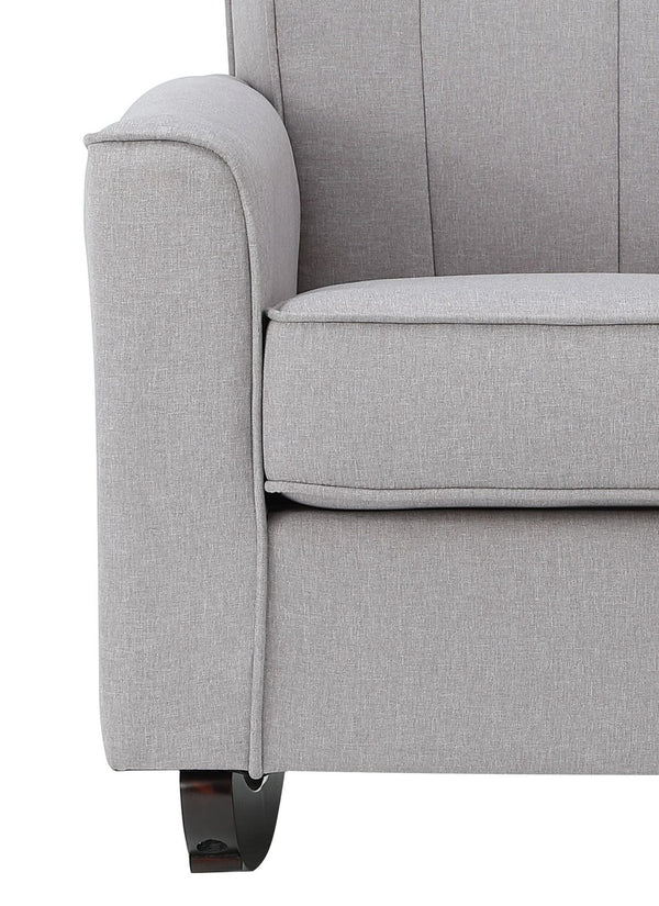 English Elm Denzell Light Gray Linen Rocking Chair with Pocket Coil Seat, Wooden Frame, 220lb Capacity, 8" Clearance B2726P345940