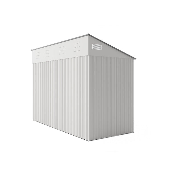 English Elm Campcraft Metal Storage Shed with Sloped Roof Ventilation and Weather Resistant Steel Panels White W1598P283838
