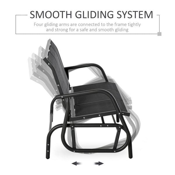English Elm Outsunny 3 Seat Outdoor Glider Bench Powder Coated Metal Frame Mesh Porch Swing W2225P174352