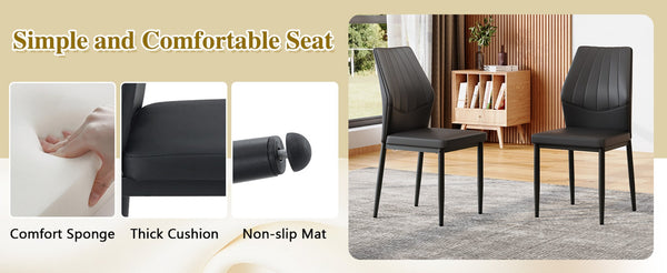 English Elm Table and Chair Set Walnut Round Dining with Hourglass Base Four Fabric Seats Walnut+Black W1151S04855