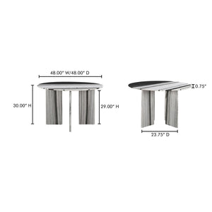 English Elm Celia Round Marble Dining Table with Bold Veining for Elegant Rooms B2769S00005