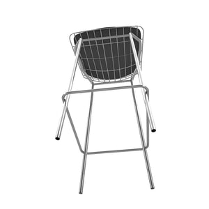 Manhattan Comfort Madeline Modern Barstool Silver and Black 198AMC1