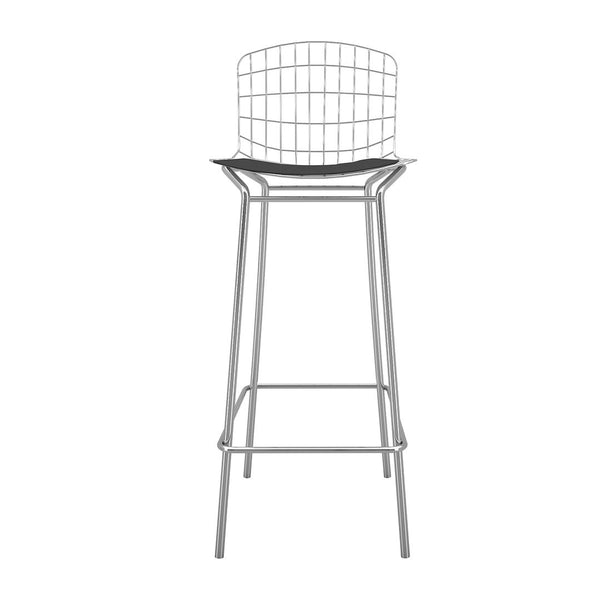 Manhattan Comfort Madeline Modern Barstool Silver and Black 198AMC1