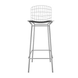 Manhattan Comfort Madeline Modern Barstool Silver and Black 198AMC1