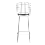 Manhattan Comfort Madeline Modern Barstool Silver and Black 198AMC1