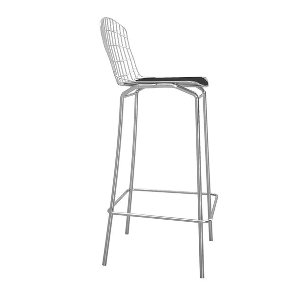 Manhattan Comfort Madeline Modern Barstool Silver and Black 198AMC1