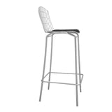 Manhattan Comfort Madeline Modern Barstool Silver and Black 198AMC1