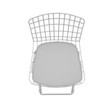 Manhattan Comfort Madeline Modern Barstool Silver and White 198AMC2