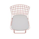 Manhattan Comfort Madeline Modern Barstool Rose Pink Gold and White 198AMC6