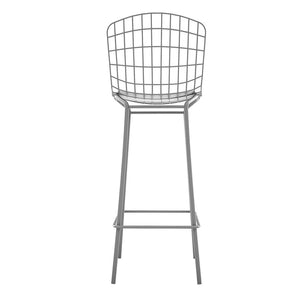 Manhattan Comfort Madeline Modern Barstool Charcoal Grey and White 198AMC8