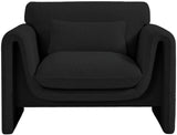 Stylus Black Boucle Fabric Chair 198Black-C Meridian Furniture