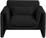 Stylus Black Boucle Fabric Chair 198Black-C Meridian Furniture