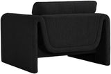 Stylus Black Boucle Fabric Chair 198Black-C Meridian Furniture