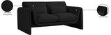 Stylus Black Boucle Fabric Loveseat 198Black-L Meridian Furniture