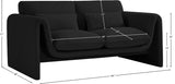 Stylus Black Boucle Fabric Loveseat 198Black-L Meridian Furniture