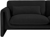 Stylus Black Boucle Fabric Loveseat 198Black-L Meridian Furniture