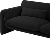 Stylus Black Boucle Fabric Loveseat 198Black-L Meridian Furniture