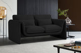 Stylus Black Boucle Fabric Loveseat 198Black-L Meridian Furniture