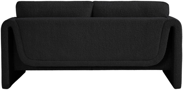 Stylus Black Boucle Fabric Loveseat 198Black-L Meridian Furniture