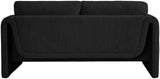 Stylus Black Boucle Fabric Loveseat 198Black-L Meridian Furniture