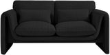 Stylus Black Boucle Fabric Loveseat 198Black-L Meridian Furniture