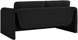 Stylus Black Boucle Fabric Loveseat 198Black-L Meridian Furniture