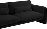 Stylus Black Boucle Fabric Loveseat 198Black-L Meridian Furniture