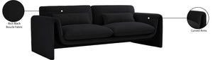 Stylus Black Boucle Fabric Sofa 198Black-S Meridian Furniture